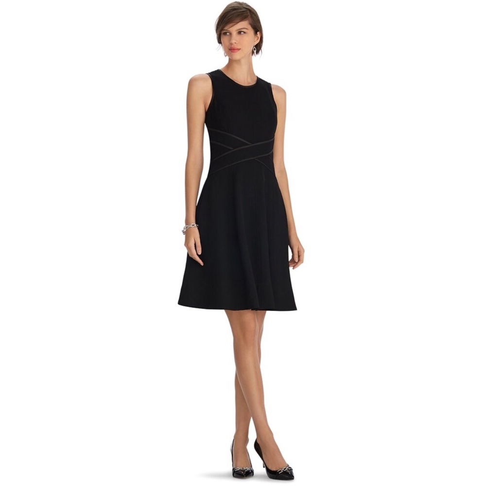 WHBM Sleeveless Iconic Fit & Flare Black Dress
